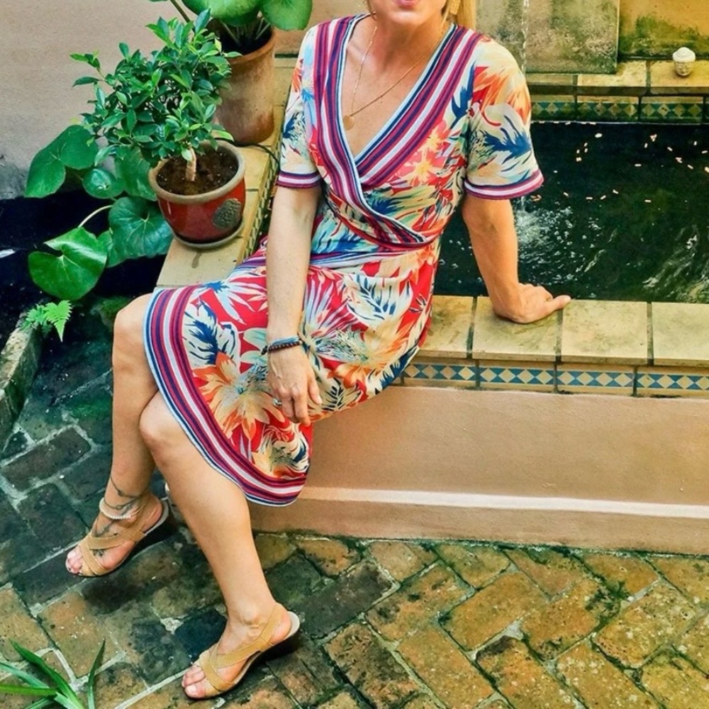 Jealous Tomato Multicolor Tropical Midi Dress